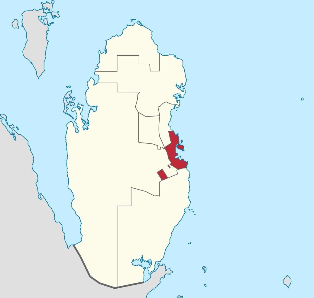 Ramani ya doha qatar eneo juu ya dunia