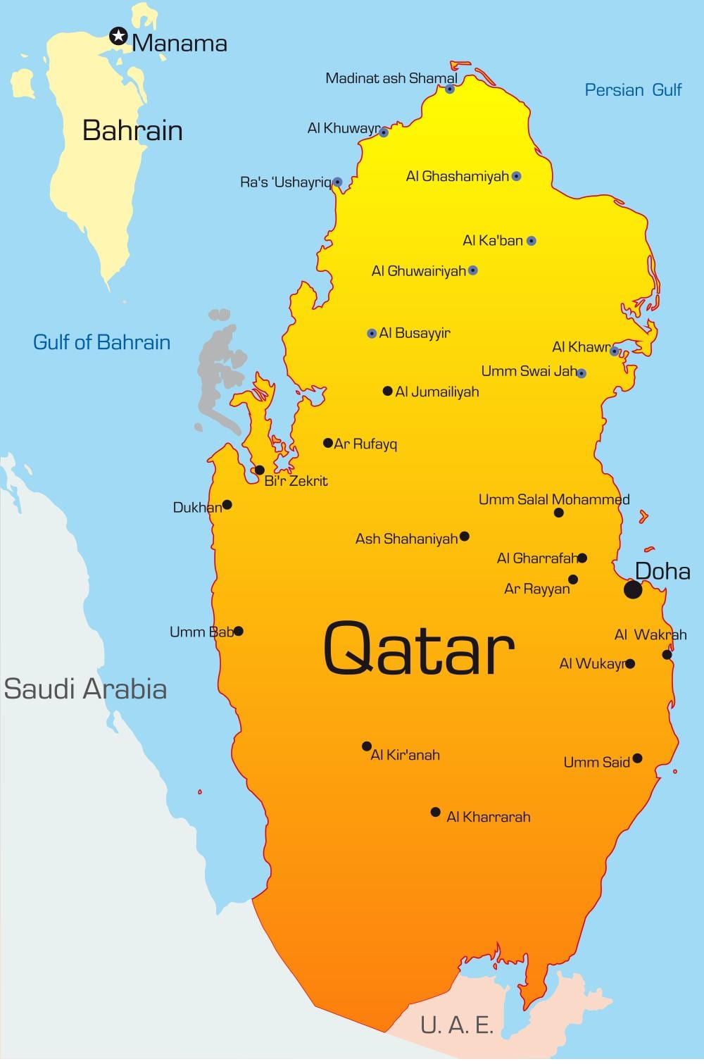 Ramani ya mji mkuu wa qatar