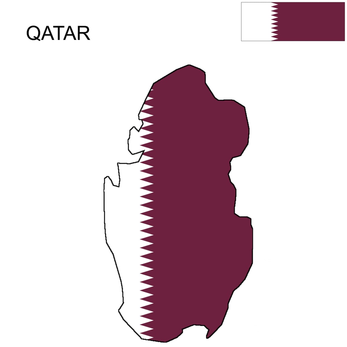 Ramani ya qatar bendera
