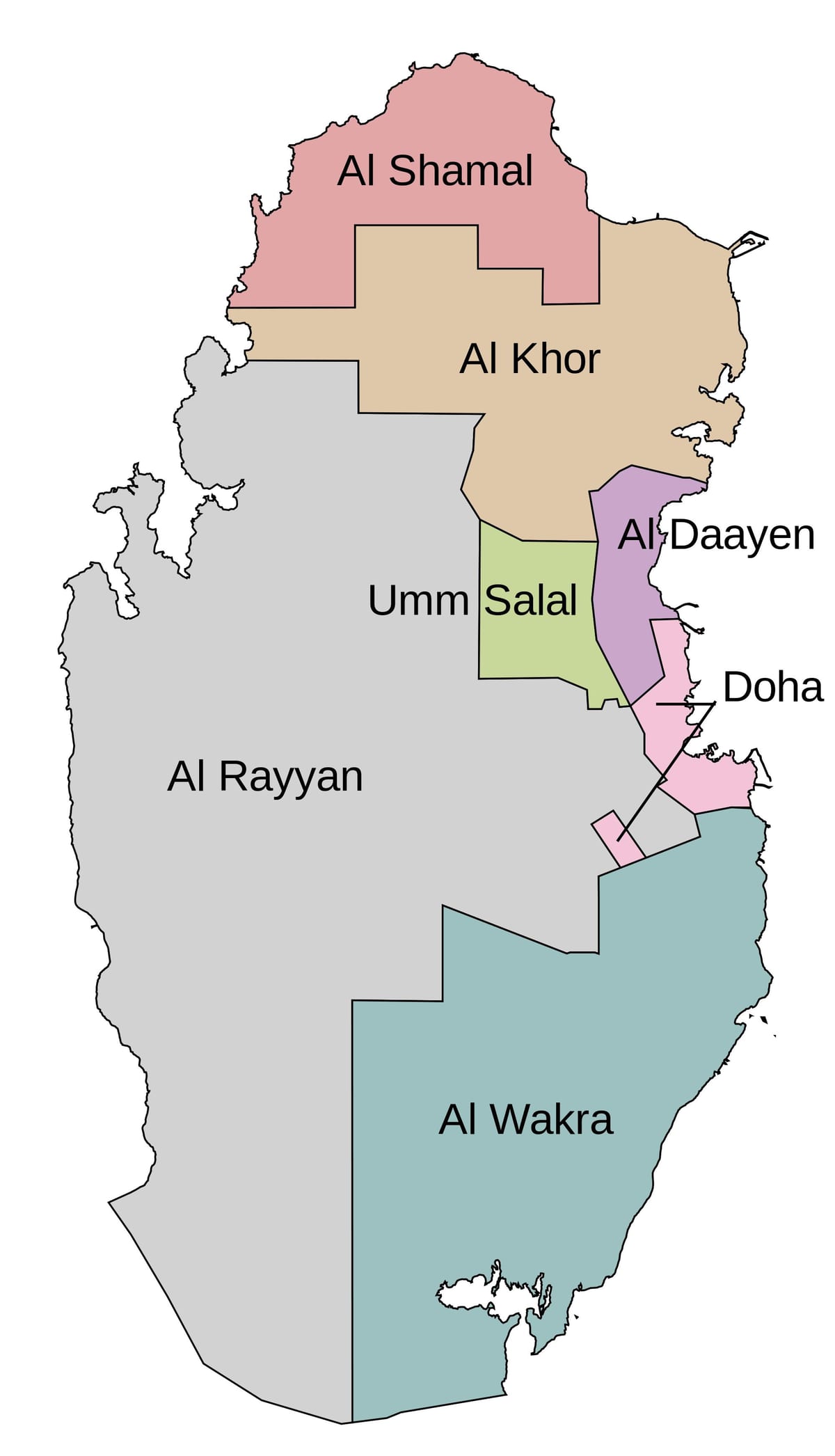 Ramani ya qatar manispaa