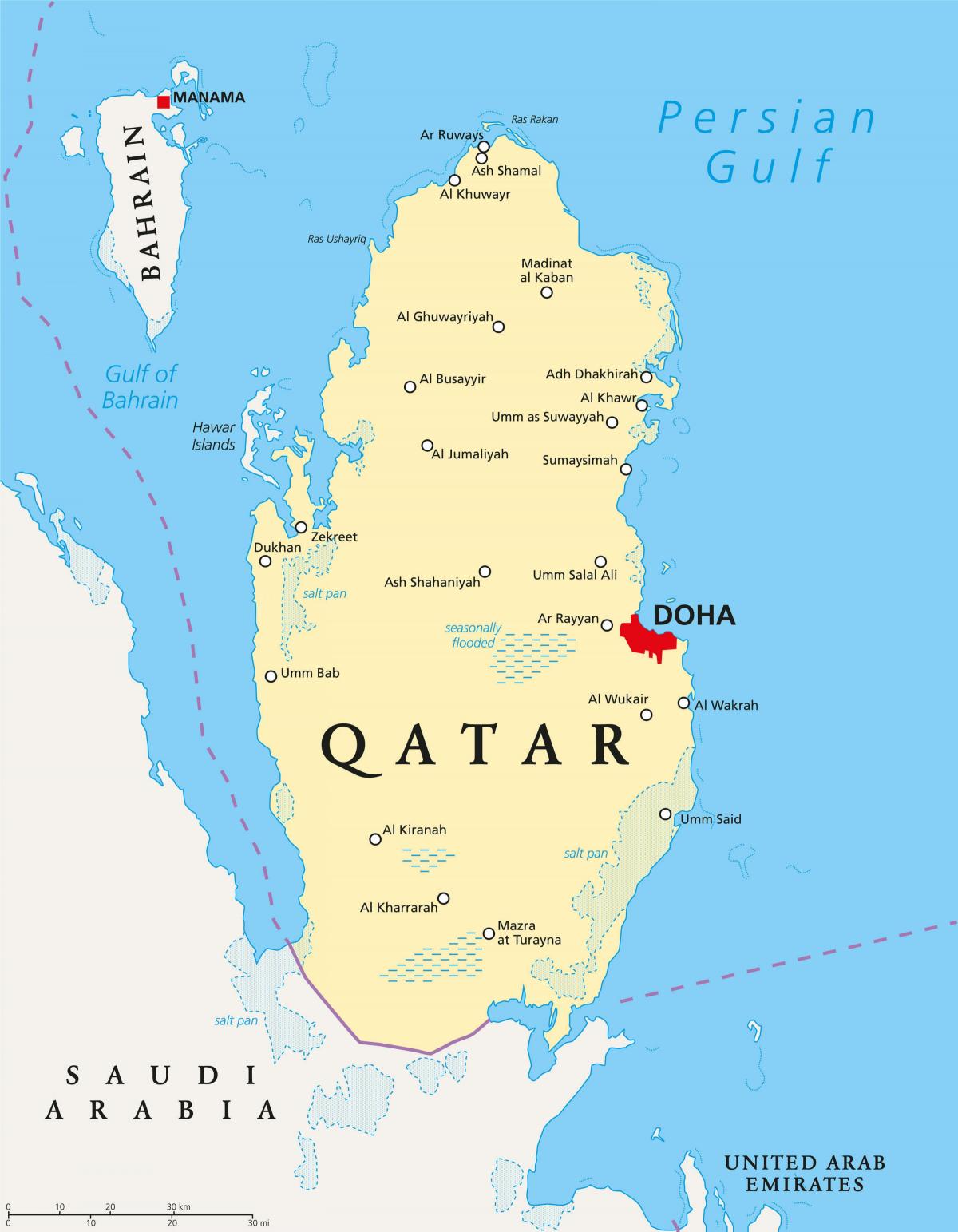qatar ramani na miji