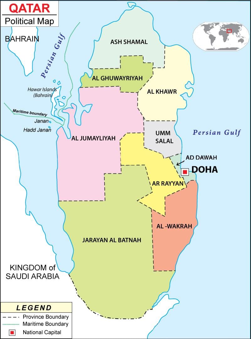 ramani ya mkoa qatar
