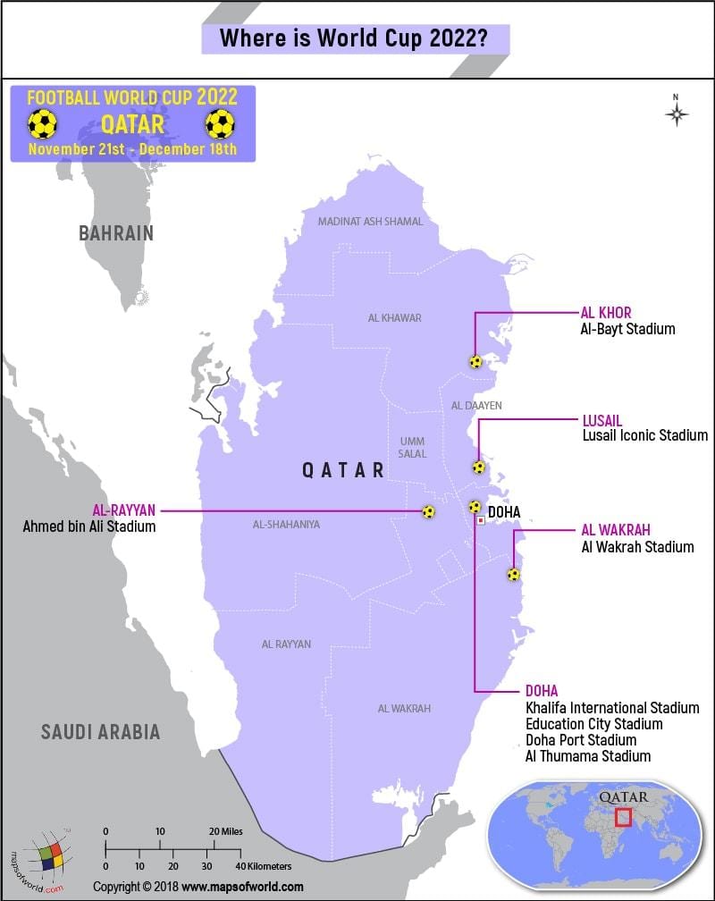 Ramani ya qatar world cup viwanja vya michezo