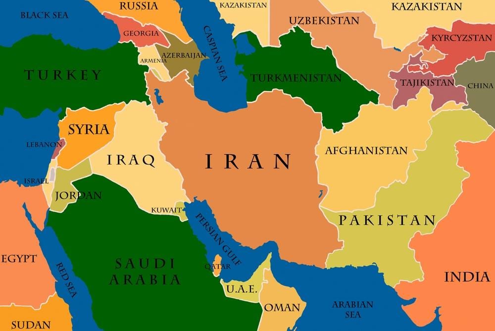 Ramani ya qatar na mashariki ya kati