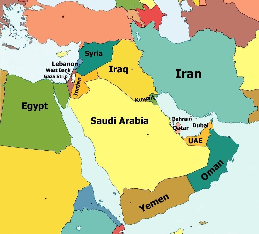 ramani ya qatar na nchi jirani