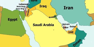Ramani ya qatar na nchi jirani